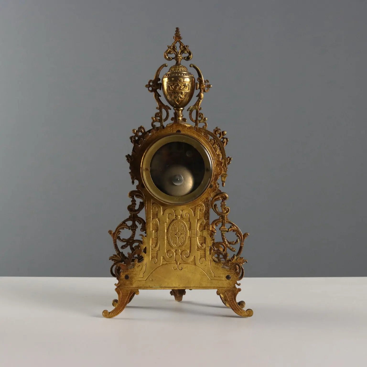 Antique Tryptich Clock Gilded Bronze Eclectic France XIX-XX Century - France, XIX-XX Century | Antiques | Fancy Goods