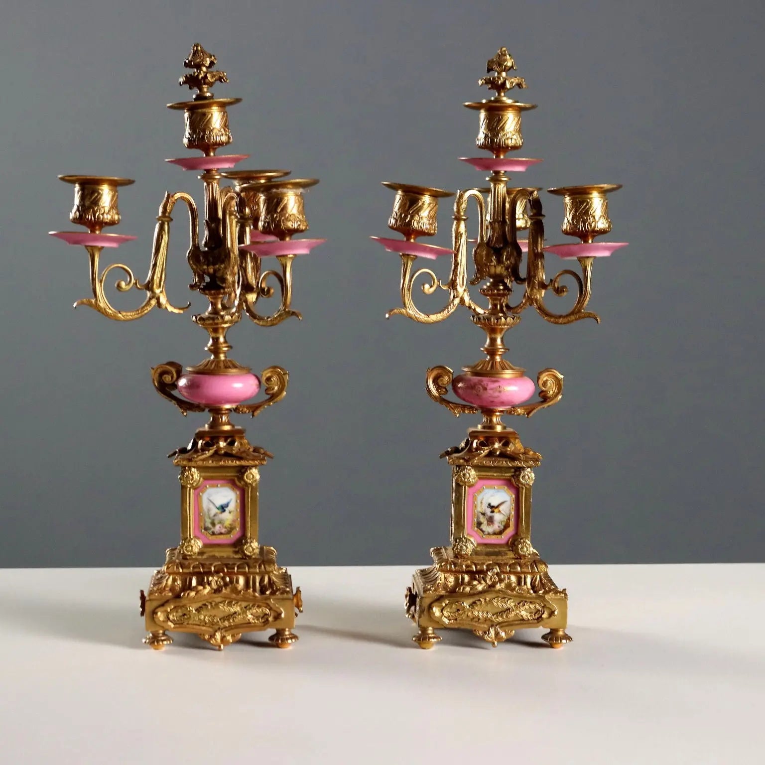Antique Tryptich Clock Gilded Bronze Porcelain France XIX Century - France, Second Half XIX Century | Antiques | Fancy Goods