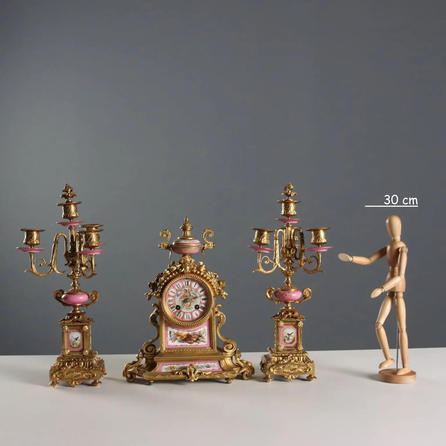 Antique Tryptich Clock Gilded Bronze Porcelain France XIX Century - France, Second Half XIX Century | Antiques | Fancy Goods