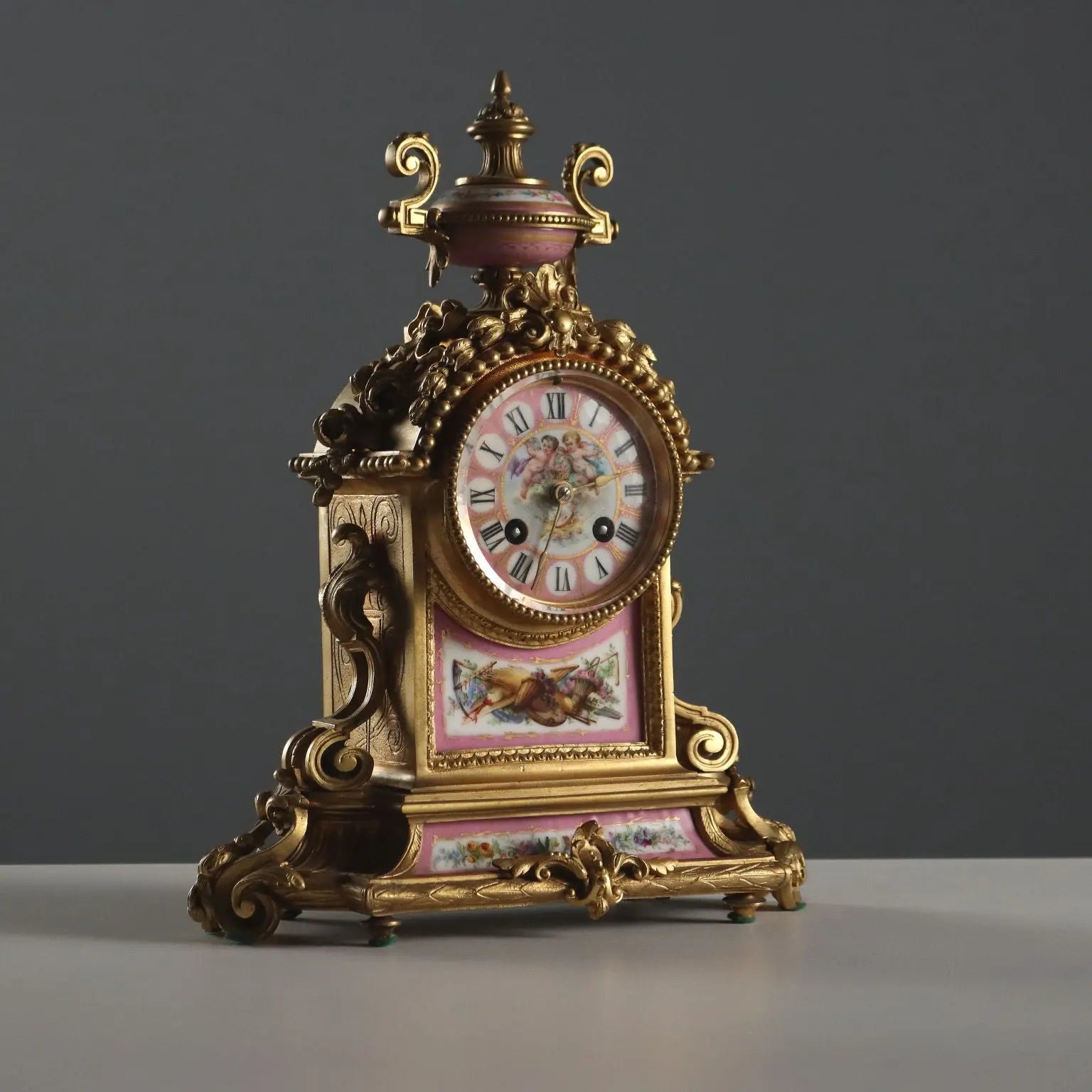 Antique Tryptich Clock Gilded Bronze Porcelain France XIX Century - France, Second Half XIX Century | Antiques | Fancy Goods
