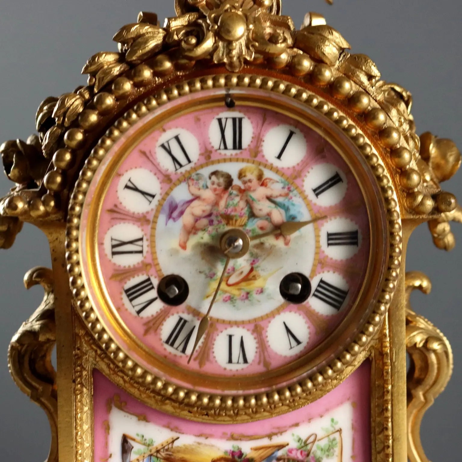 Antique Tryptich Clock Gilded Bronze Porcelain France XIX Century - France, Second Half XIX Century | Antiques | Fancy Goods