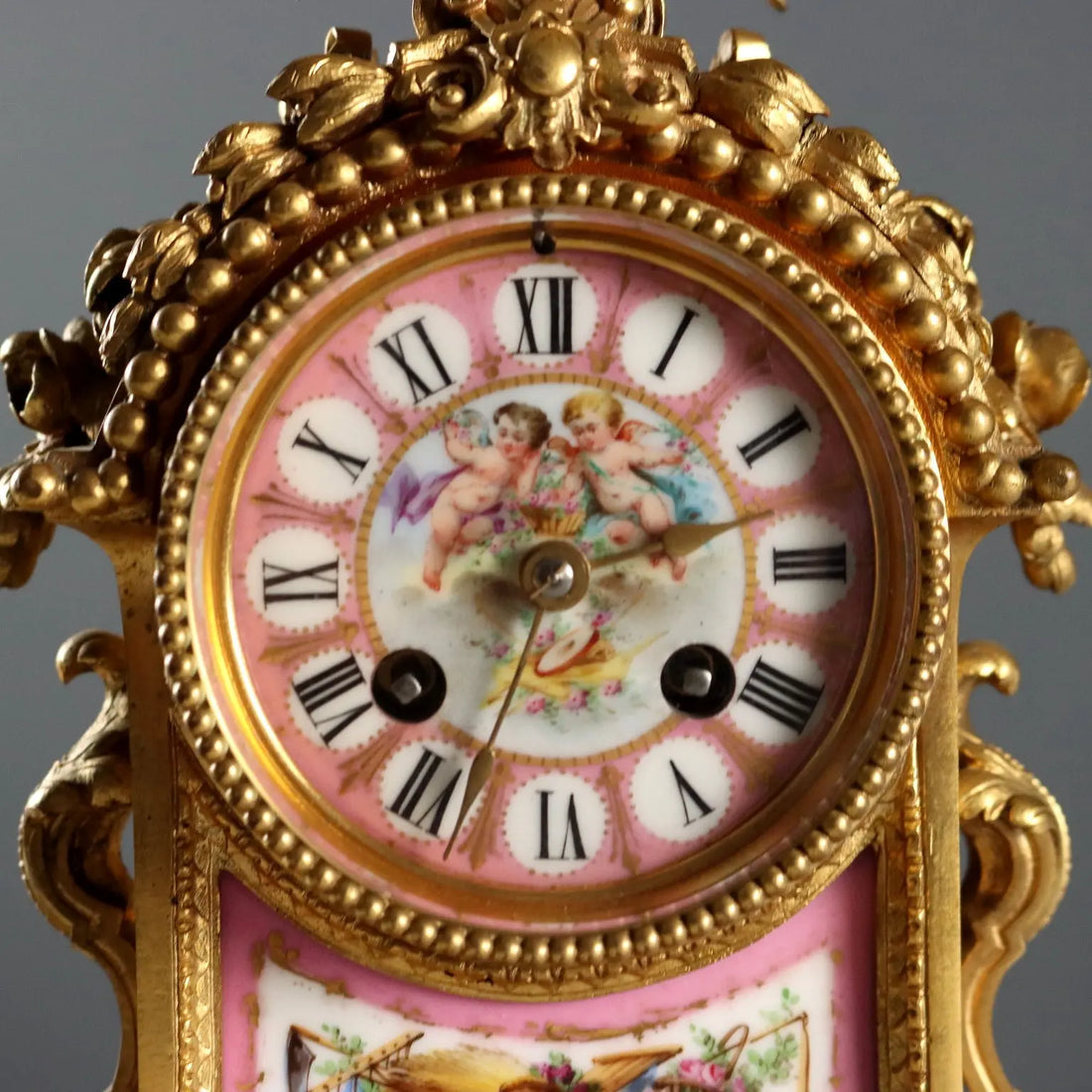 Antique Tryptich Clock Gilded Bronze Porcelain France XIX Century - France, Second Half XIX Century | Antiques | Fancy Goods