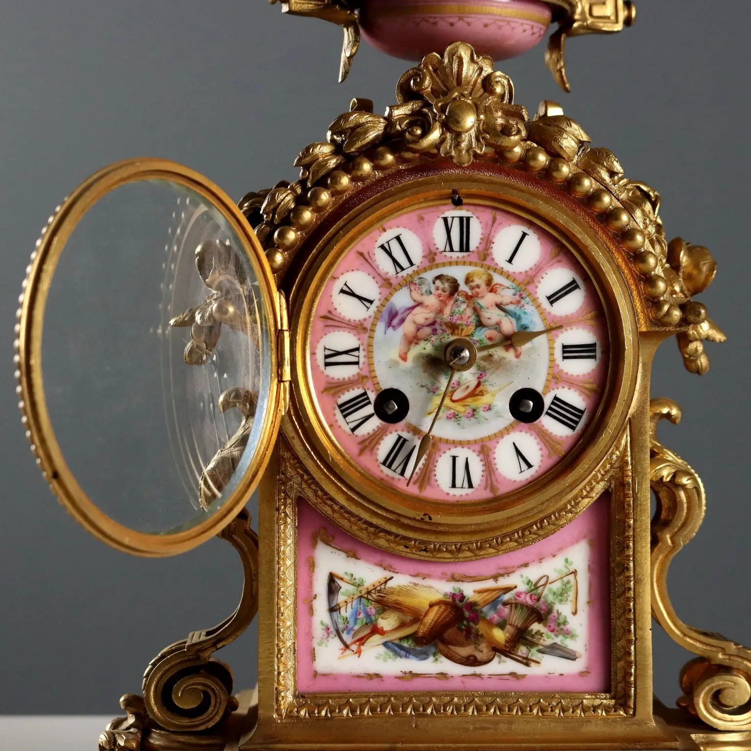 Antique Tryptich Clock Gilded Bronze Porcelain France XIX Century - France, Second Half XIX Century | Antiques | Fancy Goods