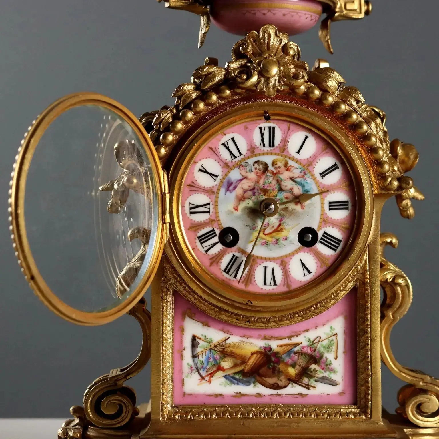 Antique Tryptich Clock Gilded Bronze Porcelain France XIX Century - France, Second Half XIX Century | Antiques | Fancy Goods