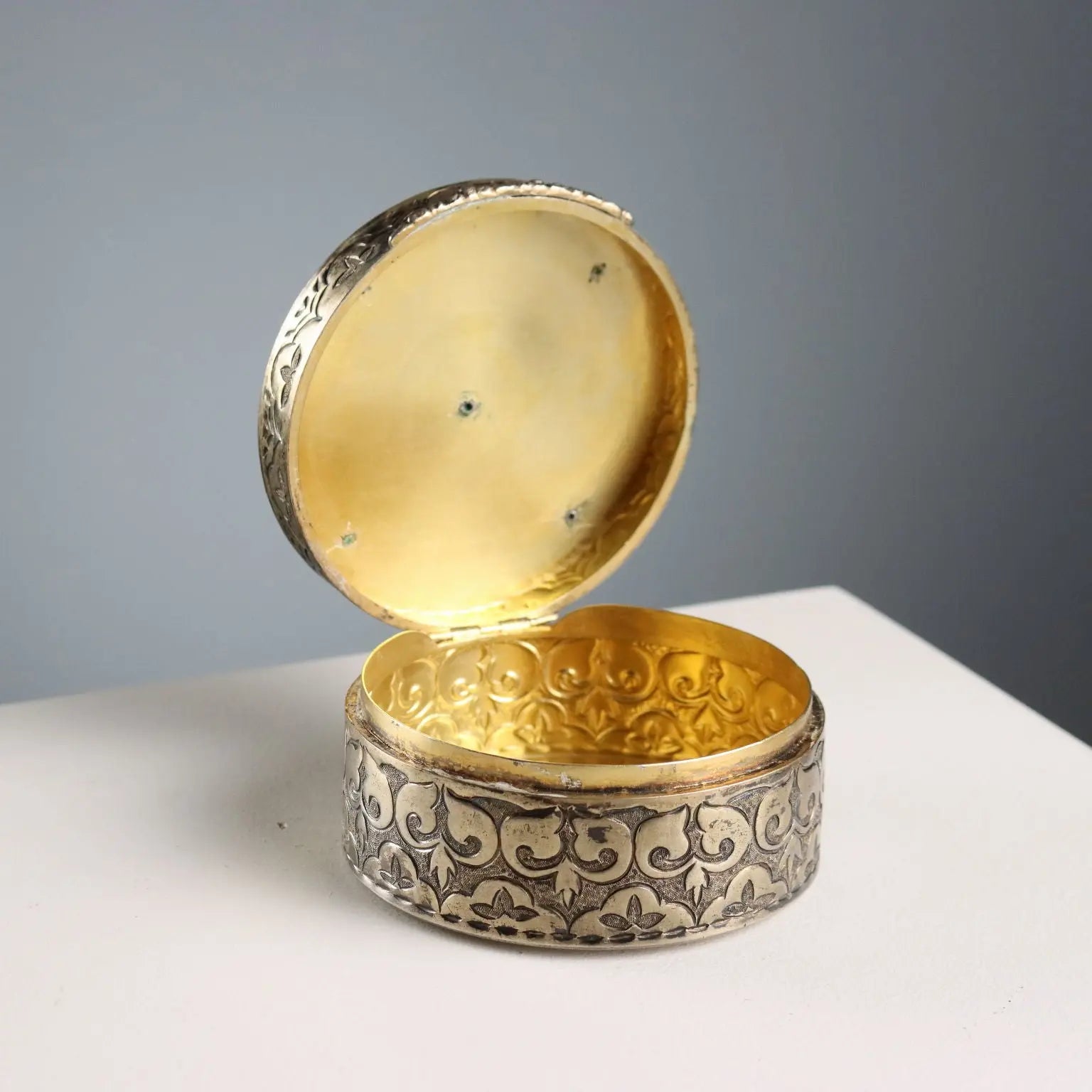 Antique Jewelry Box Lapis Lazuli Italy XX Century
