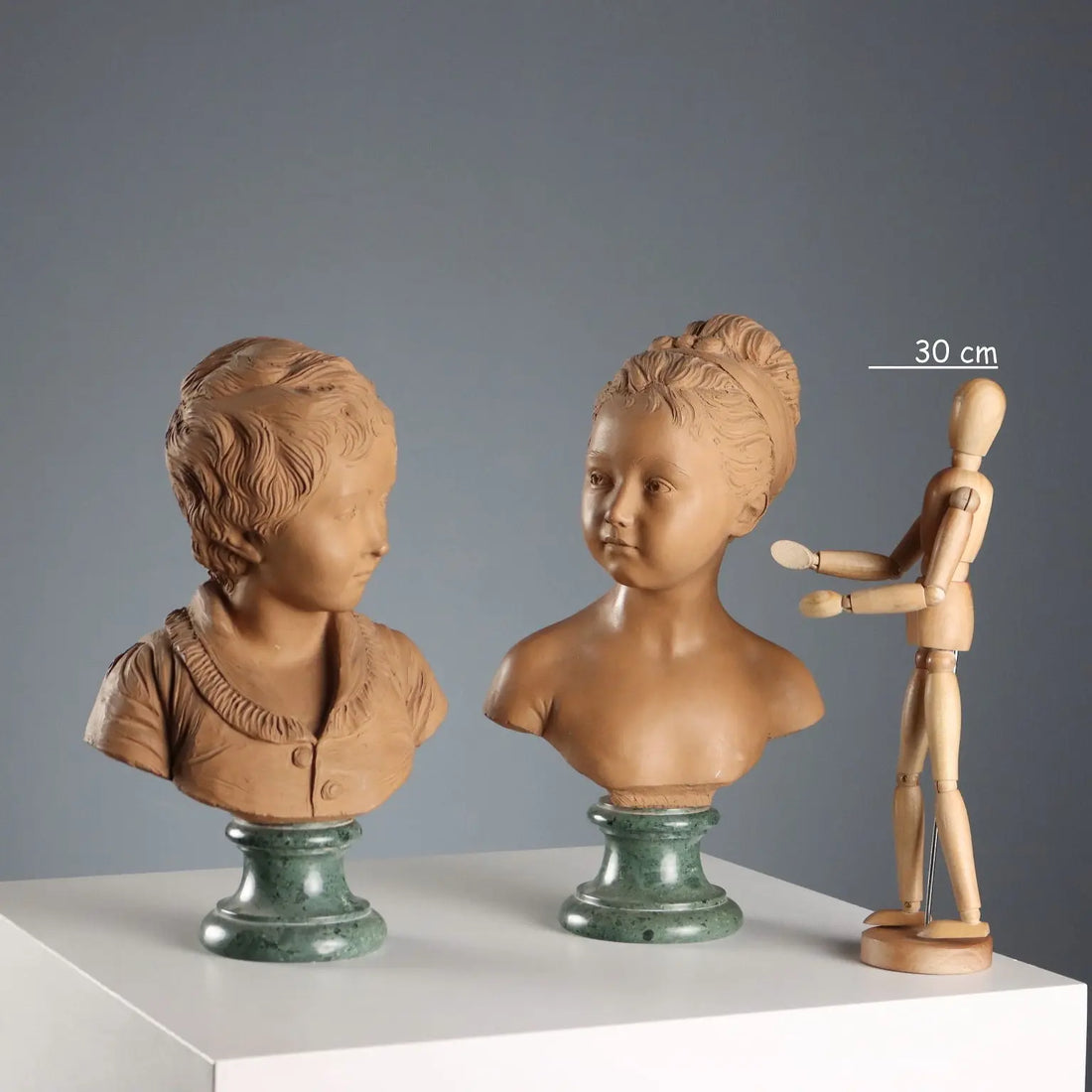 Antique Terracotta Busts by Jean Antoine Houdon Posthumous Copy