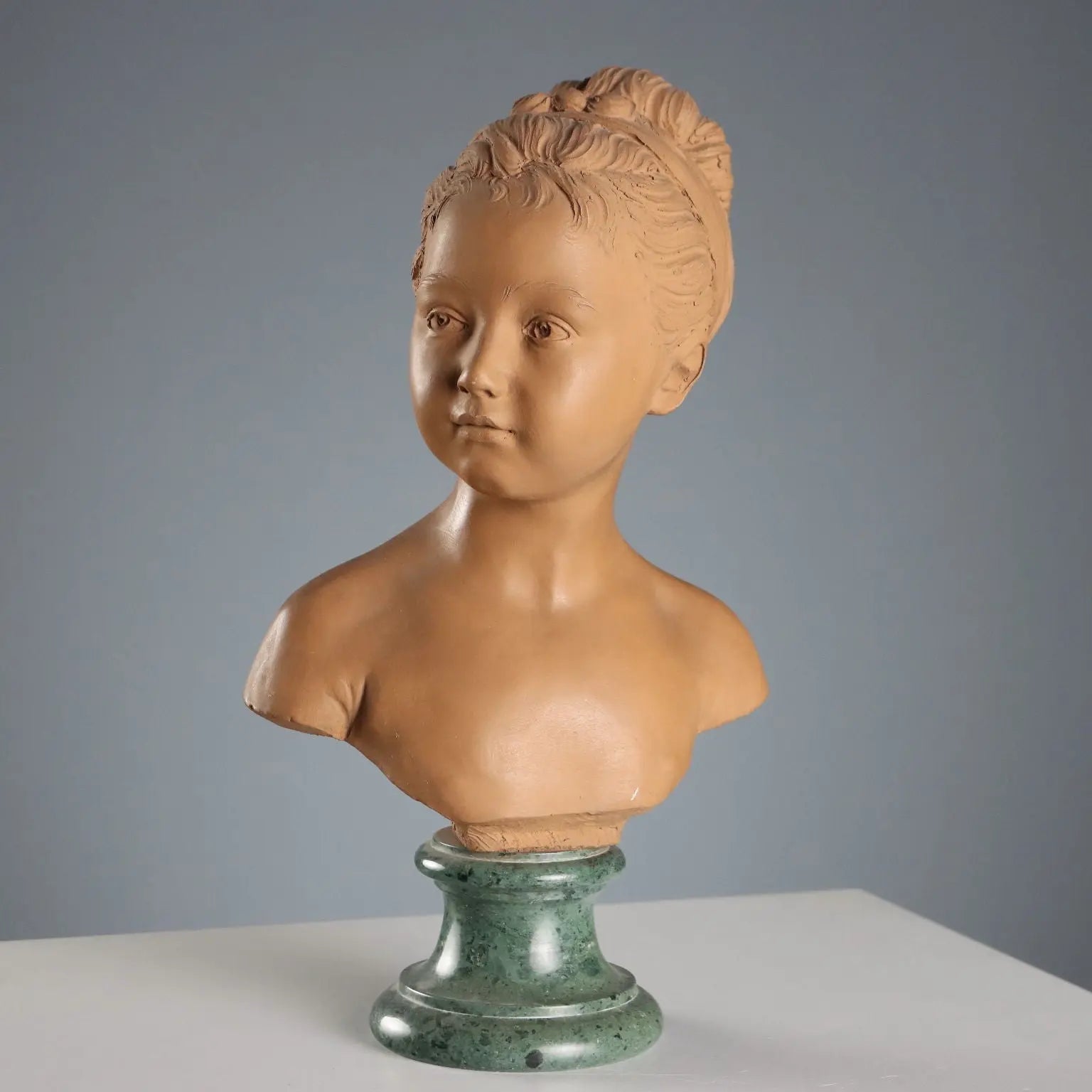 Antique Terracotta Busts by Jean Antoine Houdon Posthumous Copy