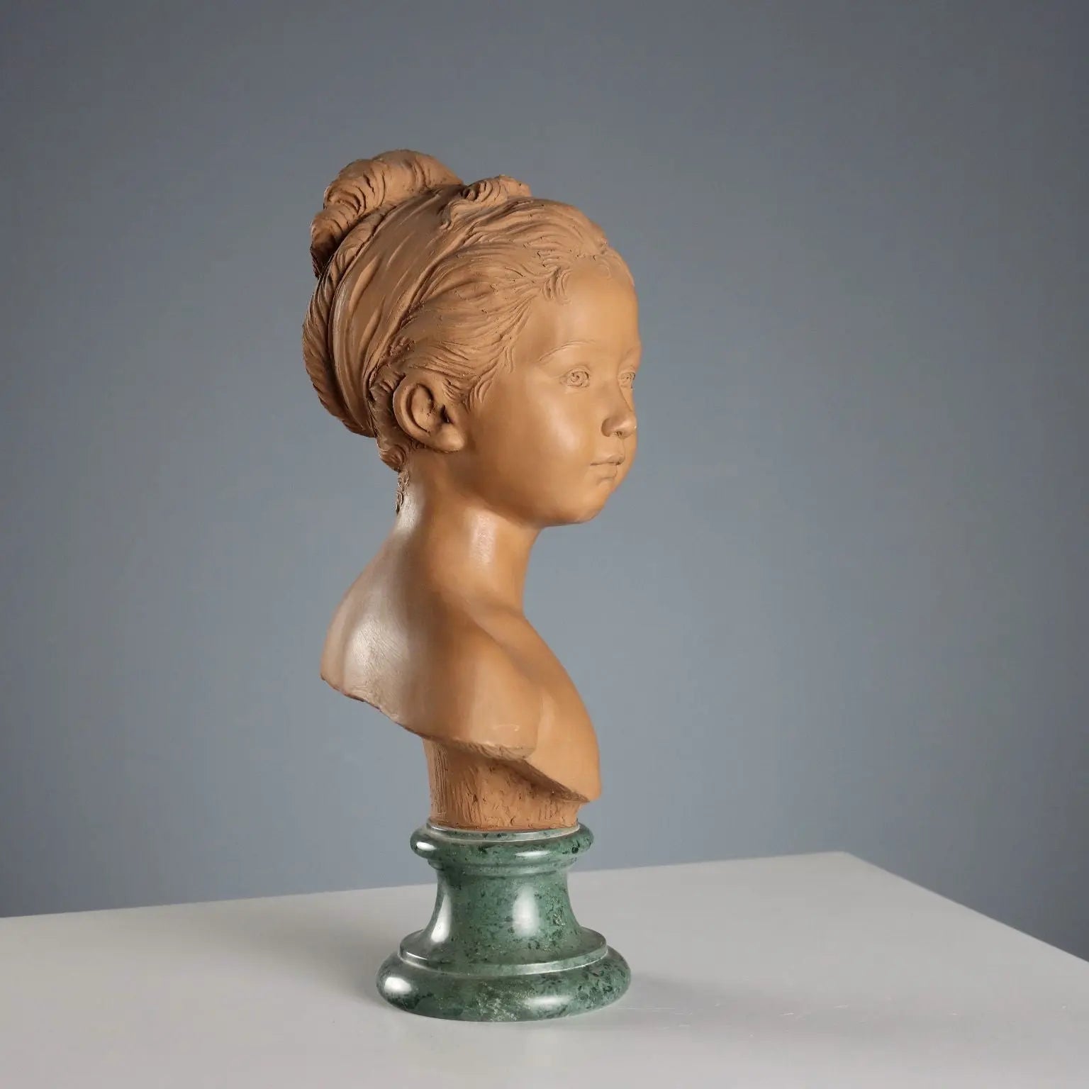 Antique Terracotta Busts by Jean Antoine Houdon Posthumous Copy