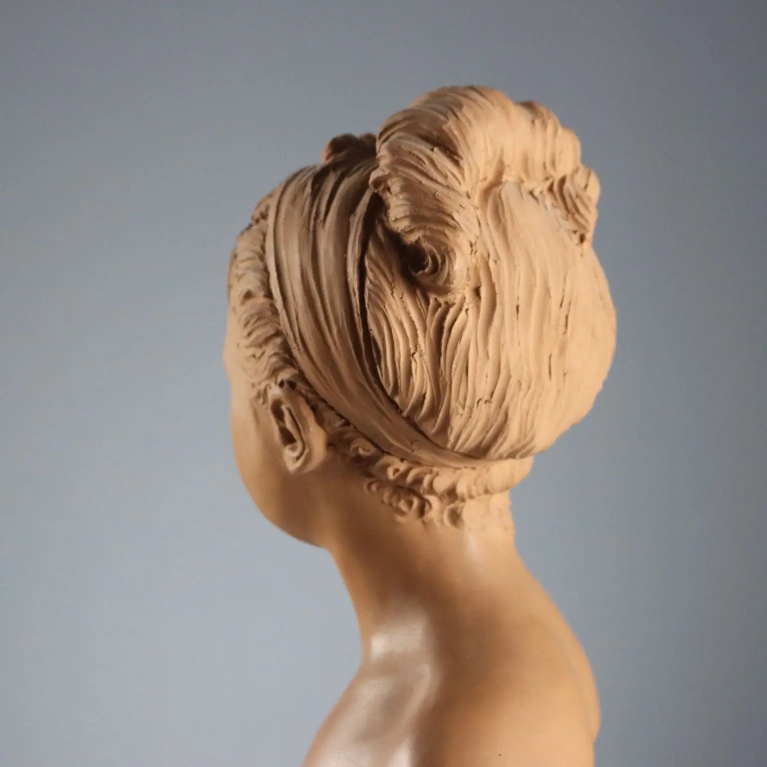 Antique Terracotta Busts by Jean Antoine Houdon Posthumous Copy