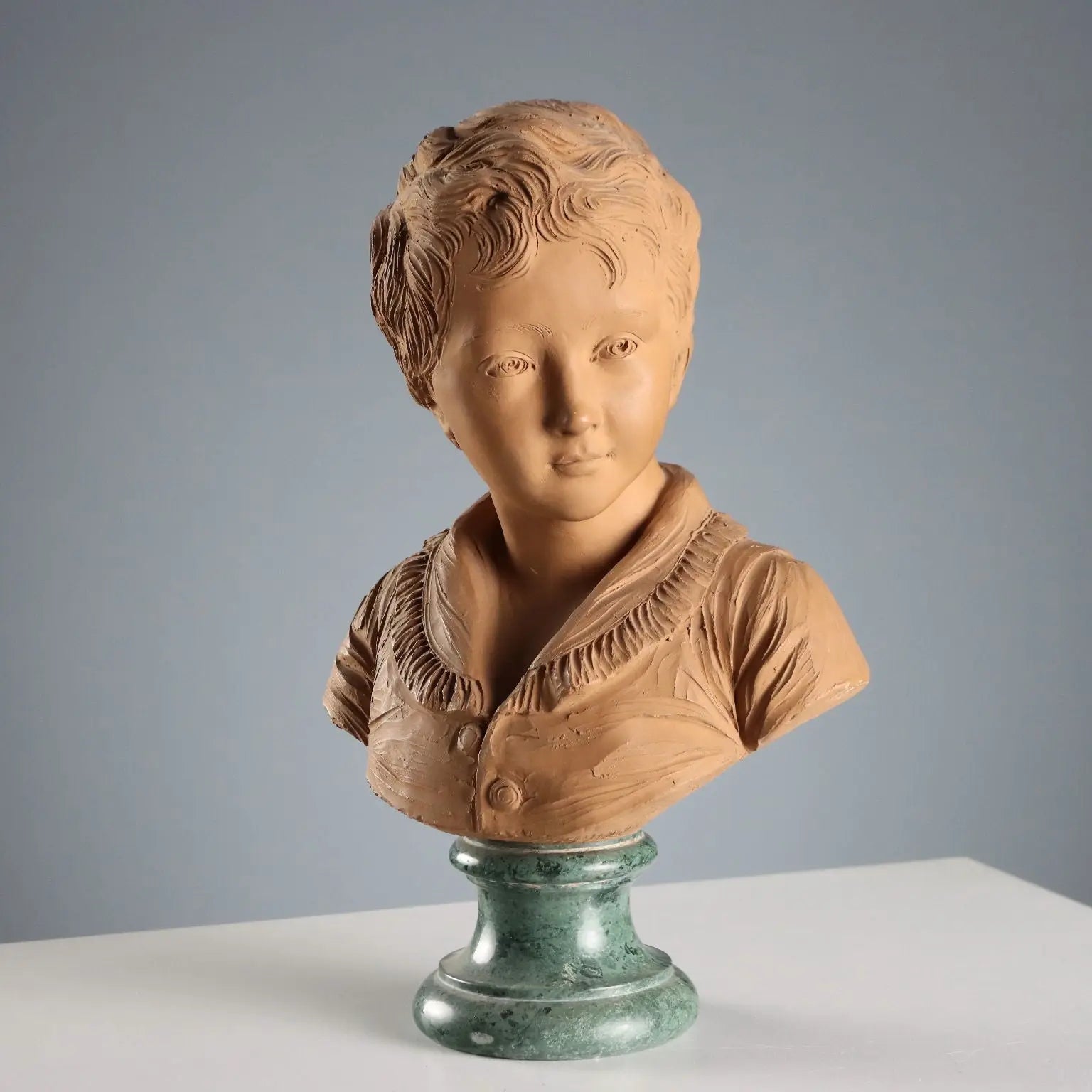 Antique Terracotta Busts by Jean Antoine Houdon Posthumous Copy