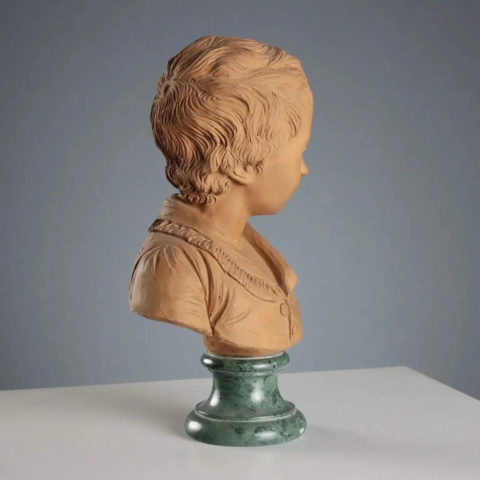 Antique Terracotta Busts by Jean Antoine Houdon Posthumous Copy