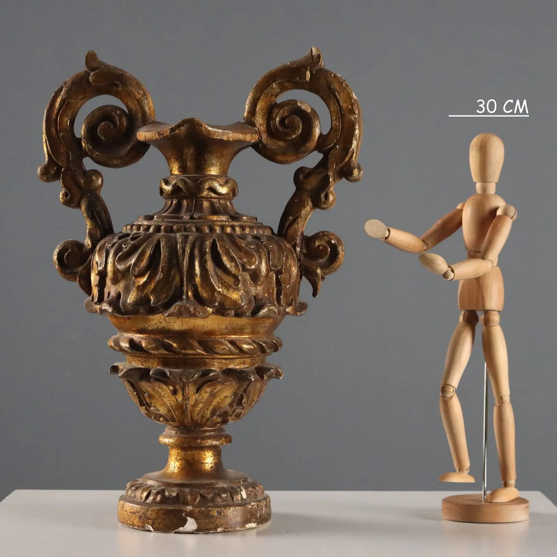 Antique Baroque Vase Carved Gilded Wood Italy XVIII Century - Italy, Early XVIII Century | Antiques | Fancy Goods