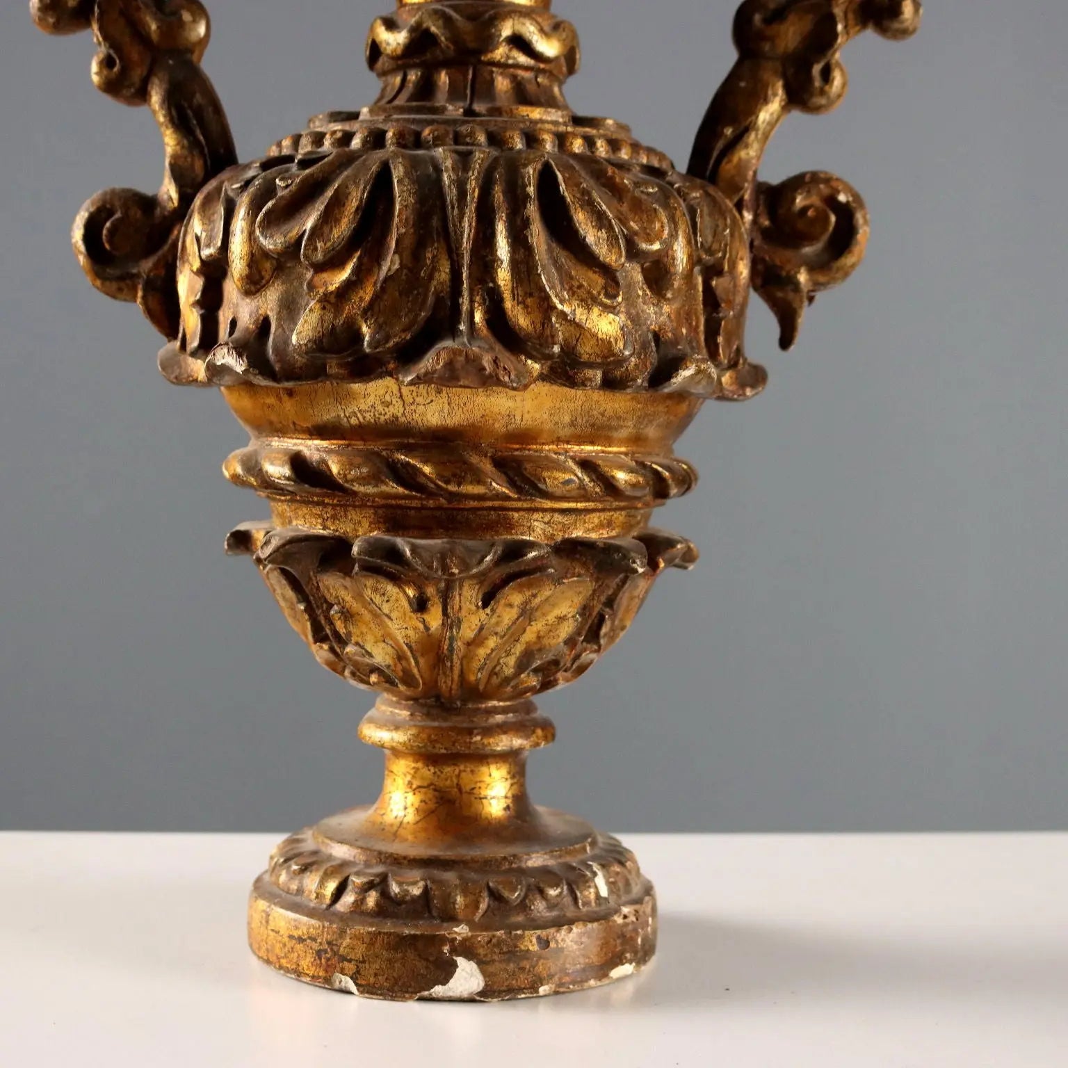 Antique Baroque Vase Carved Gilded Wood Italy XVIII Century - Italy, Early XVIII Century | Antiques | Fancy Goods
