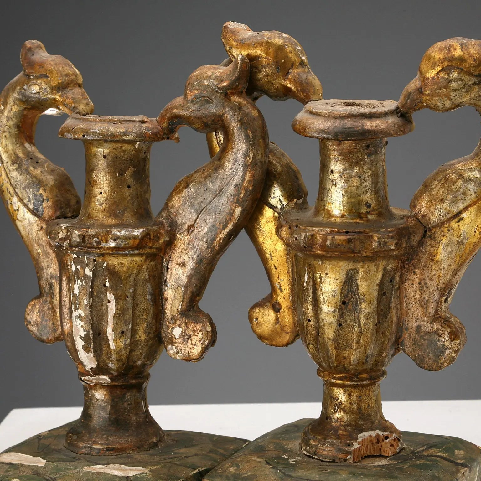 Antique Vases Gilded Wood Lacquered Italy XIX Century - Italy, Early XIX Century | Antiques | Fancy Goods