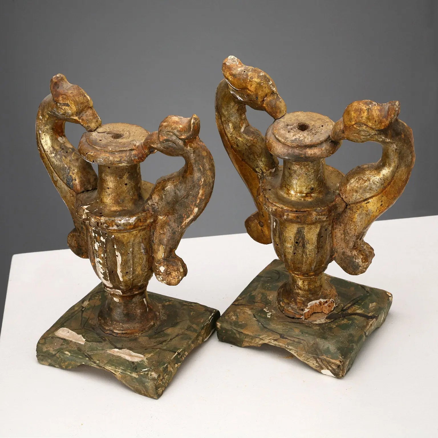 Antique Vases Gilded Wood Lacquered Italy XIX Century - Italy, Early XIX Century | Antiques | Fancy Goods