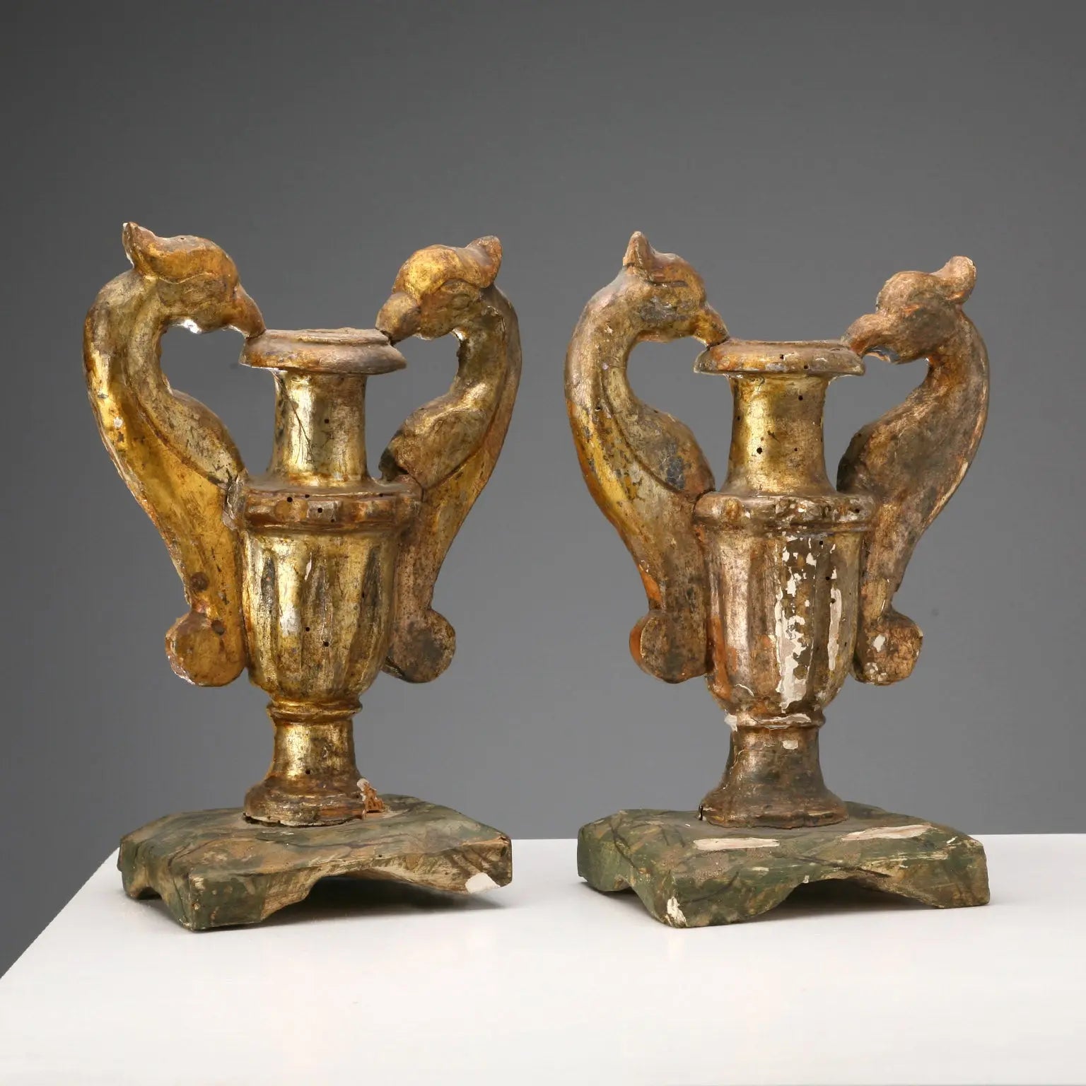 Antique Vases Gilded Wood Lacquered Italy XIX Century - Italy, Early XIX Century | Antiques | Fancy Goods