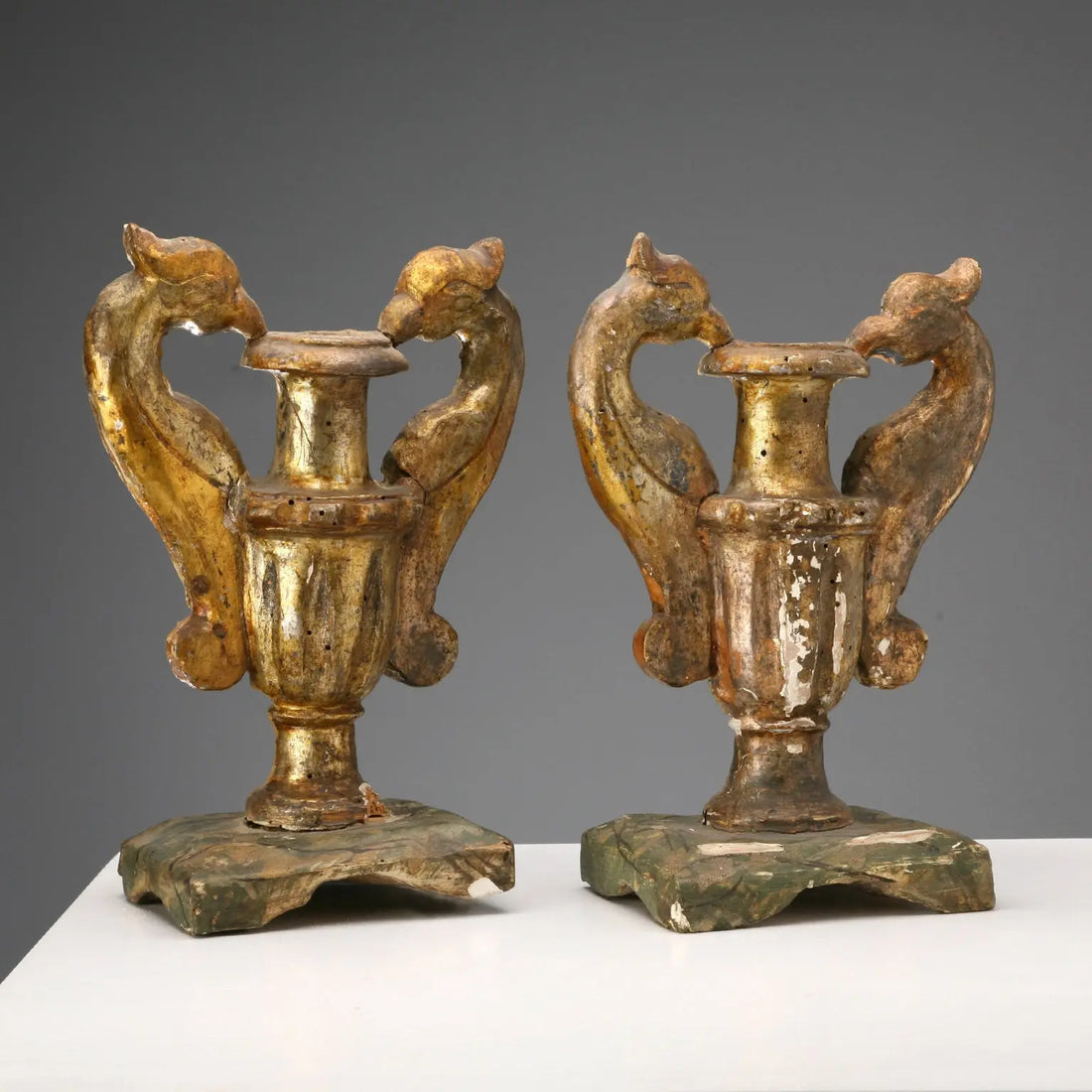 Antique Vases Gilded Wood Lacquered Italy XIX Century - Italy, Early XIX Century | Antiques | Fancy Goods