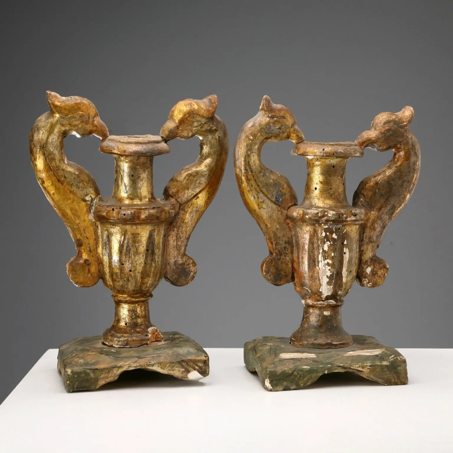 Antique Vases Gilded Wood Lacquered Italy XIX Century - Italy, Early XIX Century | Antiques | Fancy Goods