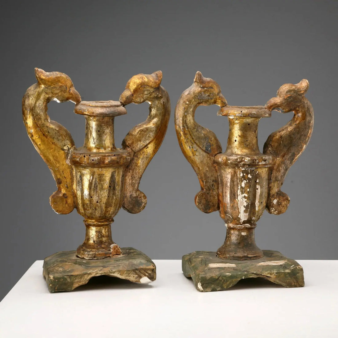 Antique Vases Gilded Wood Lacquered Italy XIX Century - Italy, Early XIX Century | Antiques | Fancy Goods