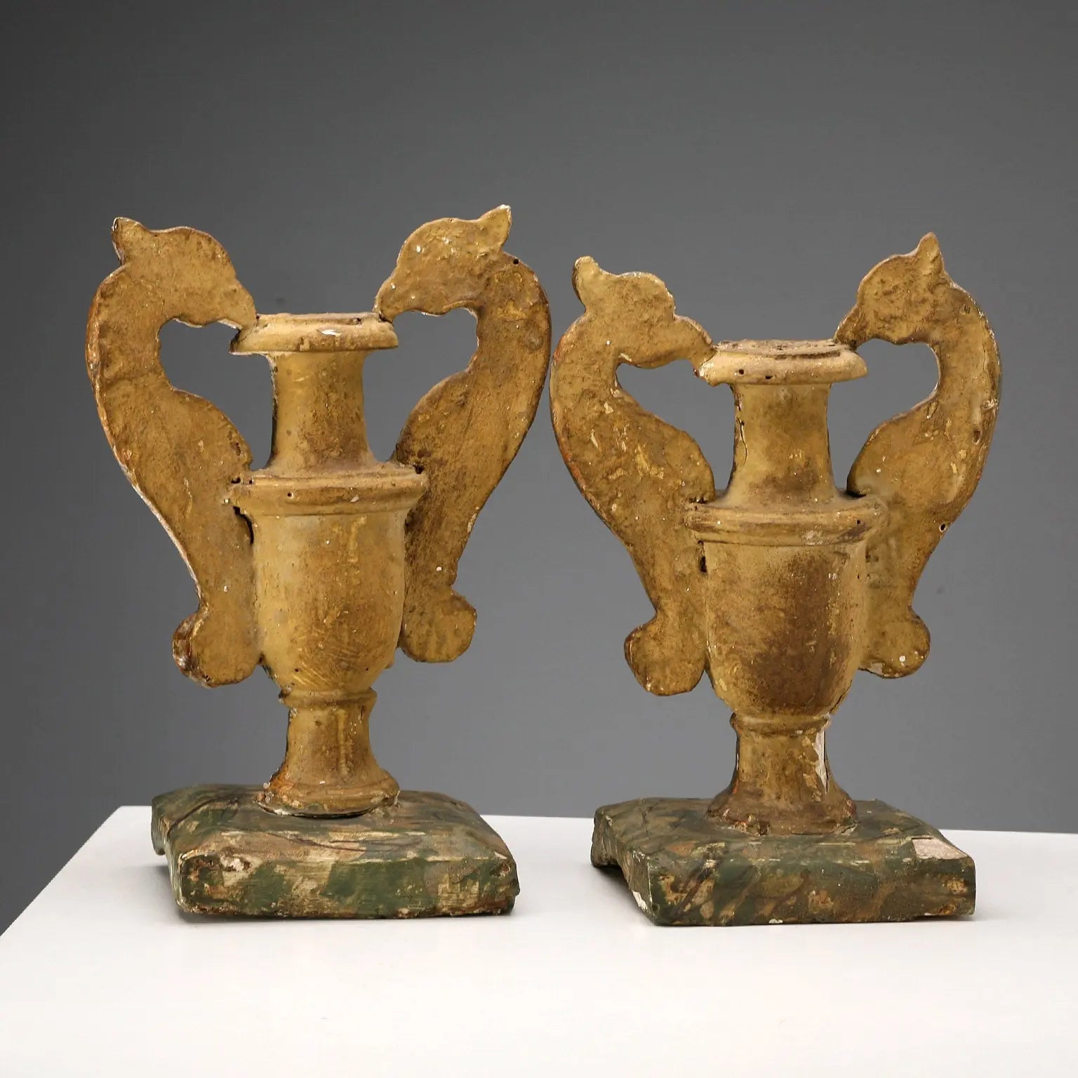 Antique Vases Gilded Wood Lacquered Italy XIX Century - Italy, Early XIX Century | Antiques | Fancy Goods