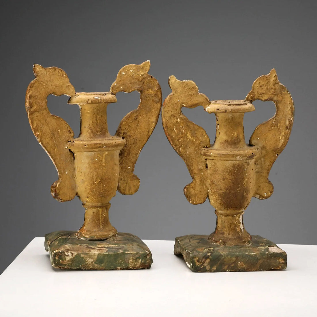 Antique Vases Gilded Wood Lacquered Italy XIX Century - Italy, Early XIX Century | Antiques | Fancy Goods