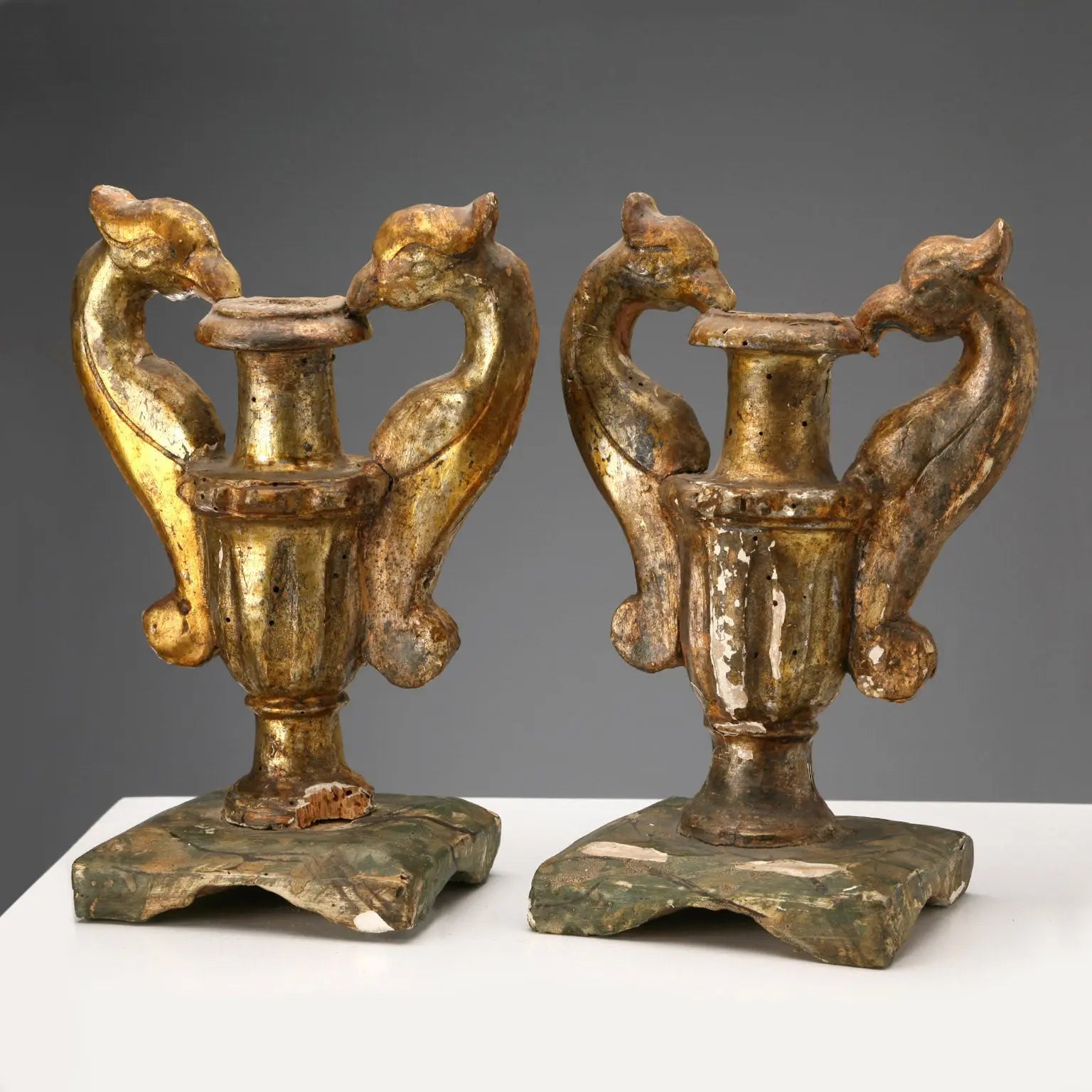 Antique Vases Gilded Wood Lacquered Italy XIX Century - Italy, Early XIX Century | Antiques | Fancy Goods