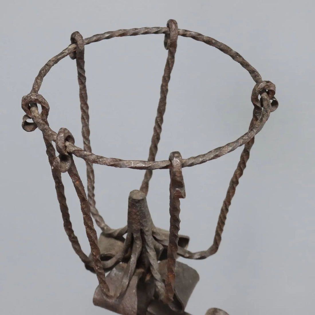 Antique Fireplace Andiron Wrought Iron Italy XIX-XX Century