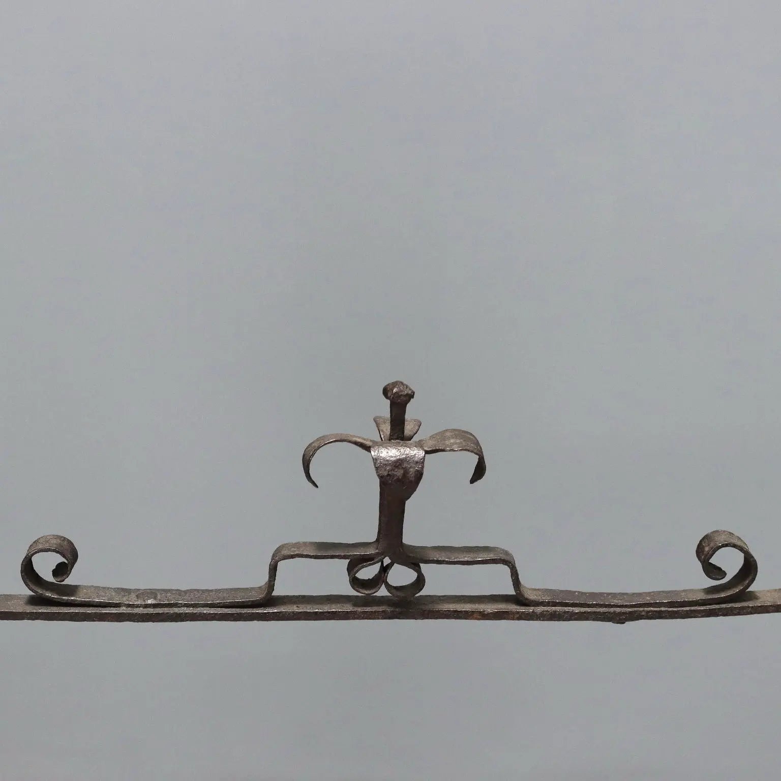 Antique Fireplace Andiron Wrought Iron Italy XIX-XX Century