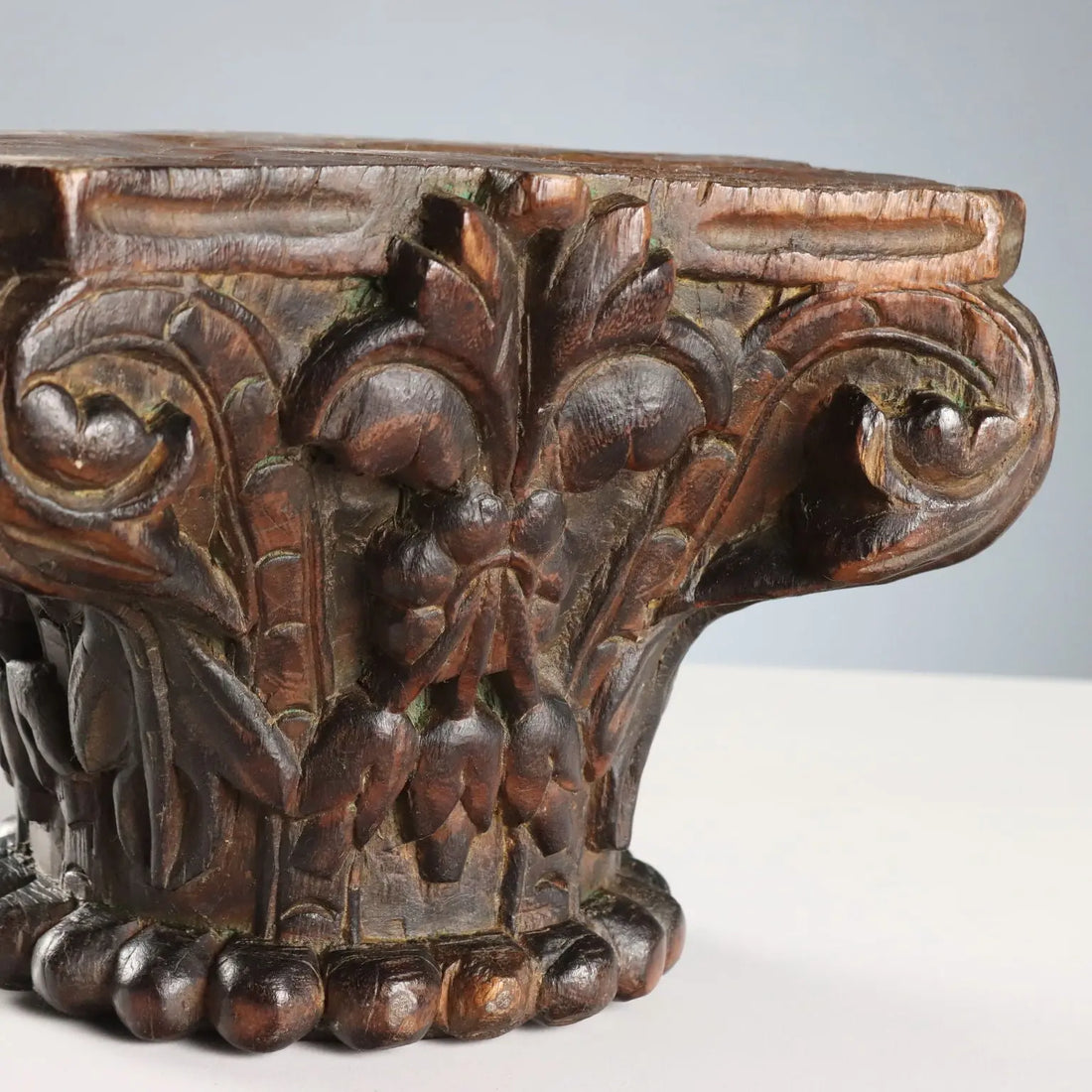 Antique Capitals Carved Chestnut Elm Italy XIX-XX Century