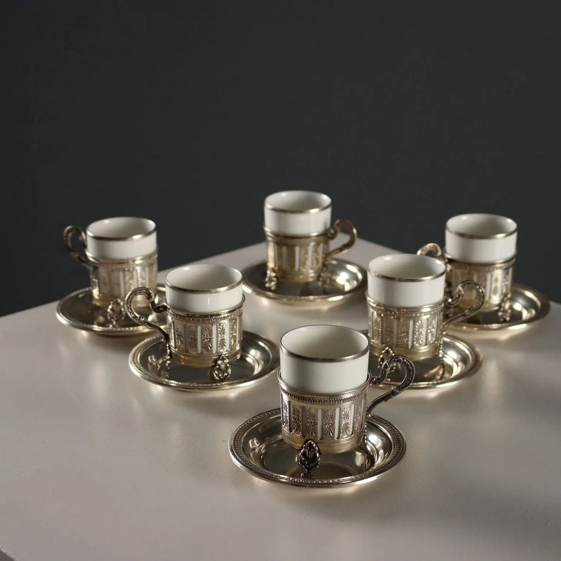 Antique Coffee Cups Silver and Porcelain Heinrich Manufactory '900 - Germany, Second Half XX Century | Antiques | Fancy Goods