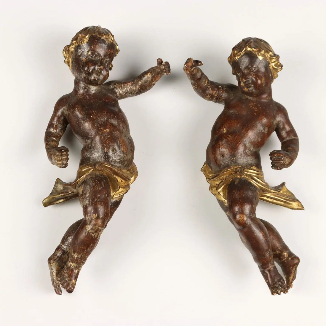 Antique Angels Carved Gilded Lacquered Wood Italy XIX Century - Italy, Early XIX Century | Antiques | Fancy Goods