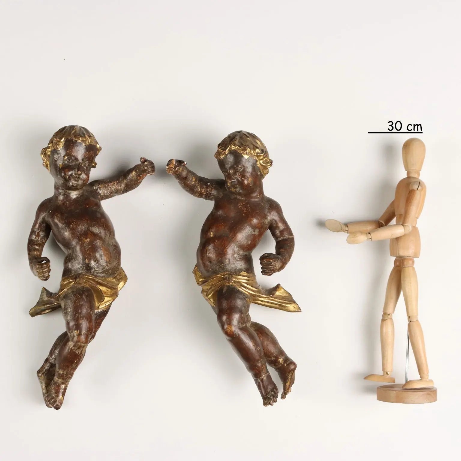 Antique Angels Carved Gilded Lacquered Wood Italy XIX Century - Italy, Early XIX Century | Antiques | Fancy Goods