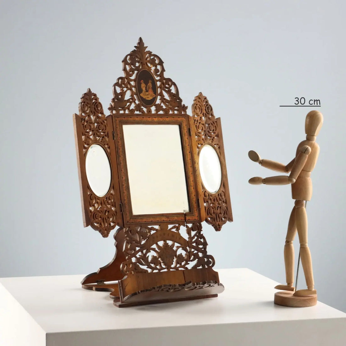 Antique Mirror Engraved Wood Sorrento Italy XIX Century - Italy, XIX Century | Antiques | Fancy Goods