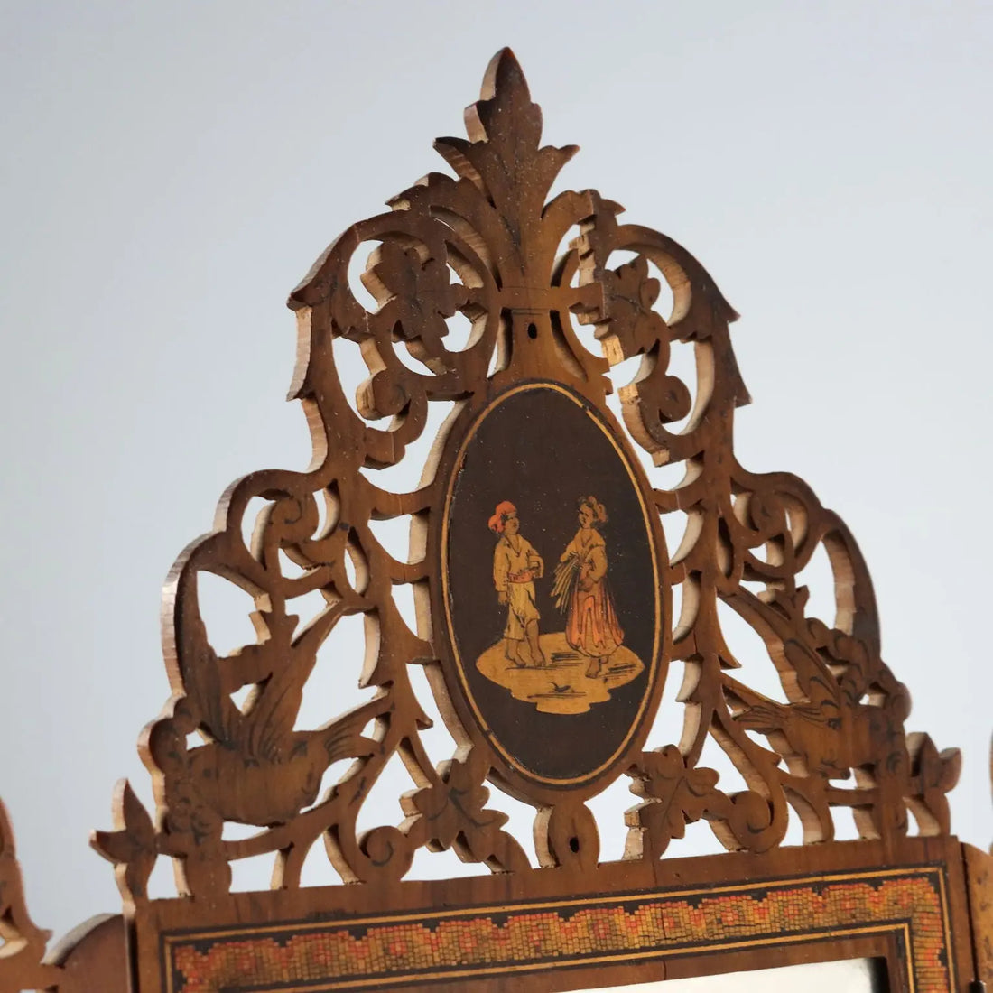 Antique Mirror Engraved Wood Sorrento Italy XIX Century - Italy, XIX Century | Antiques | Fancy Goods