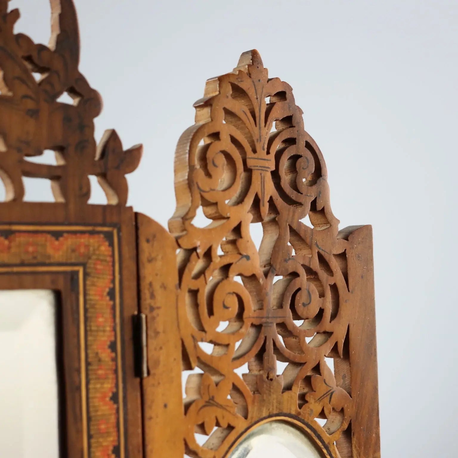 Antique Mirror Engraved Wood Sorrento Italy XIX Century - Italy, XIX Century | Antiques | Fancy Goods