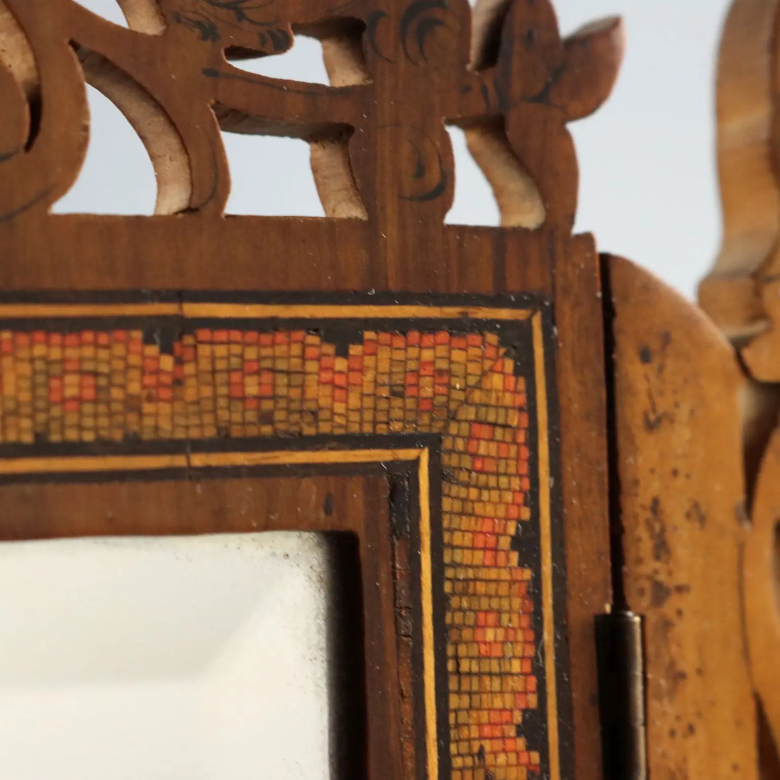 Antique Mirror Engraved Wood Sorrento Italy XIX Century - Italy, XIX Century | Antiques | Fancy Goods