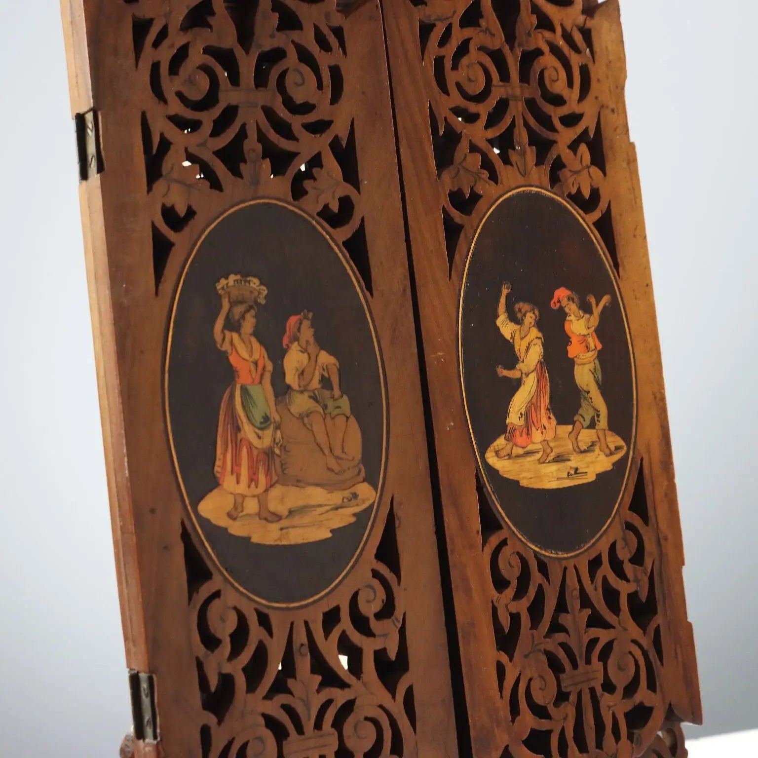 Antique Mirror Engraved Wood Sorrento Italy XIX Century - Italy, XIX Century | Antiques | Fancy Goods
