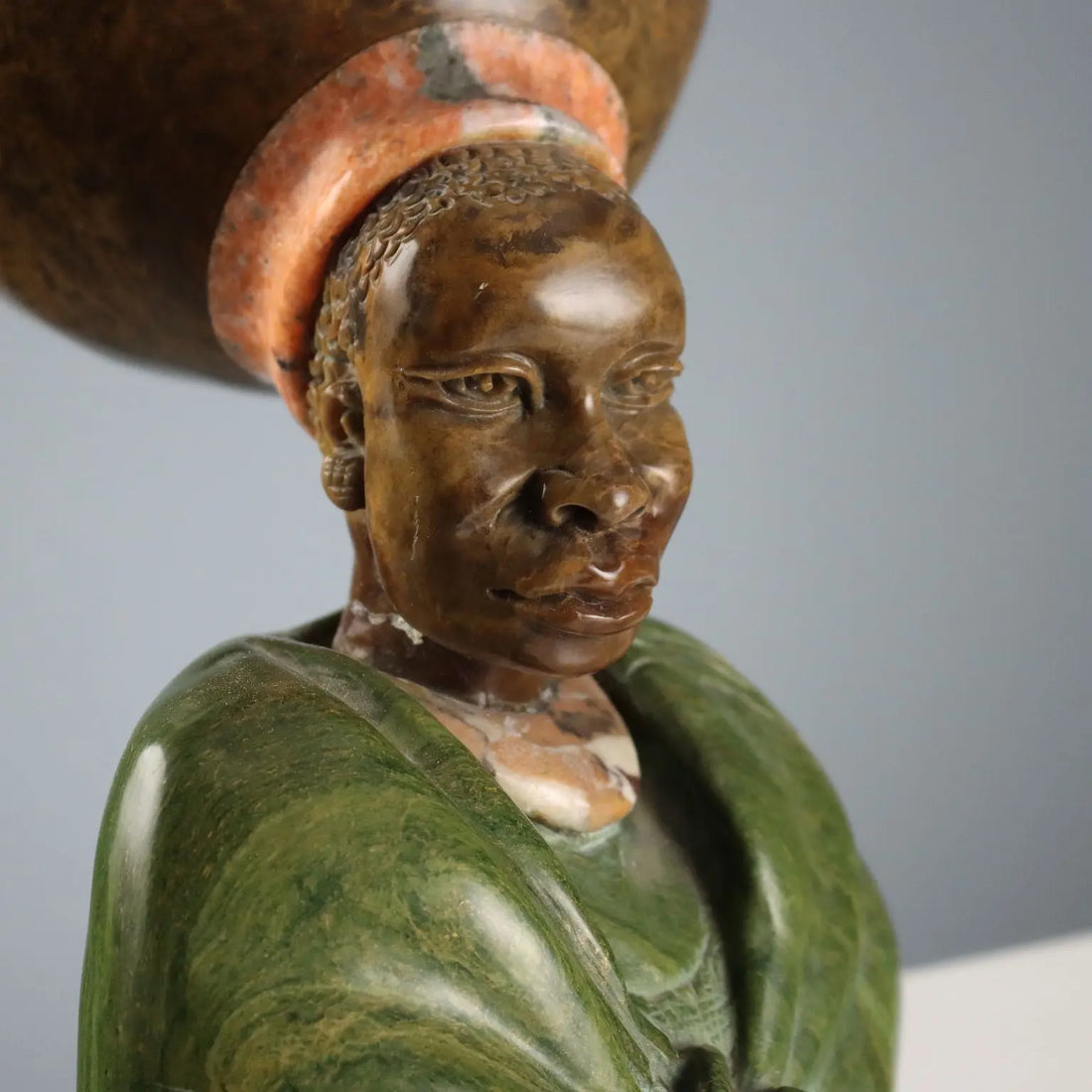 Joseph Mabena Stone Bust of an African Woman 1970s