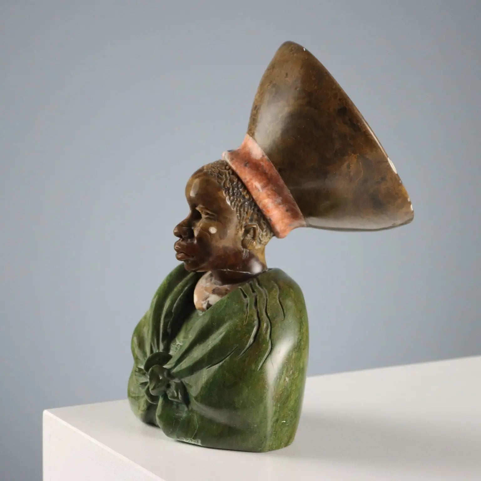 Joseph Mabena Stone Bust of an African Woman 1970s