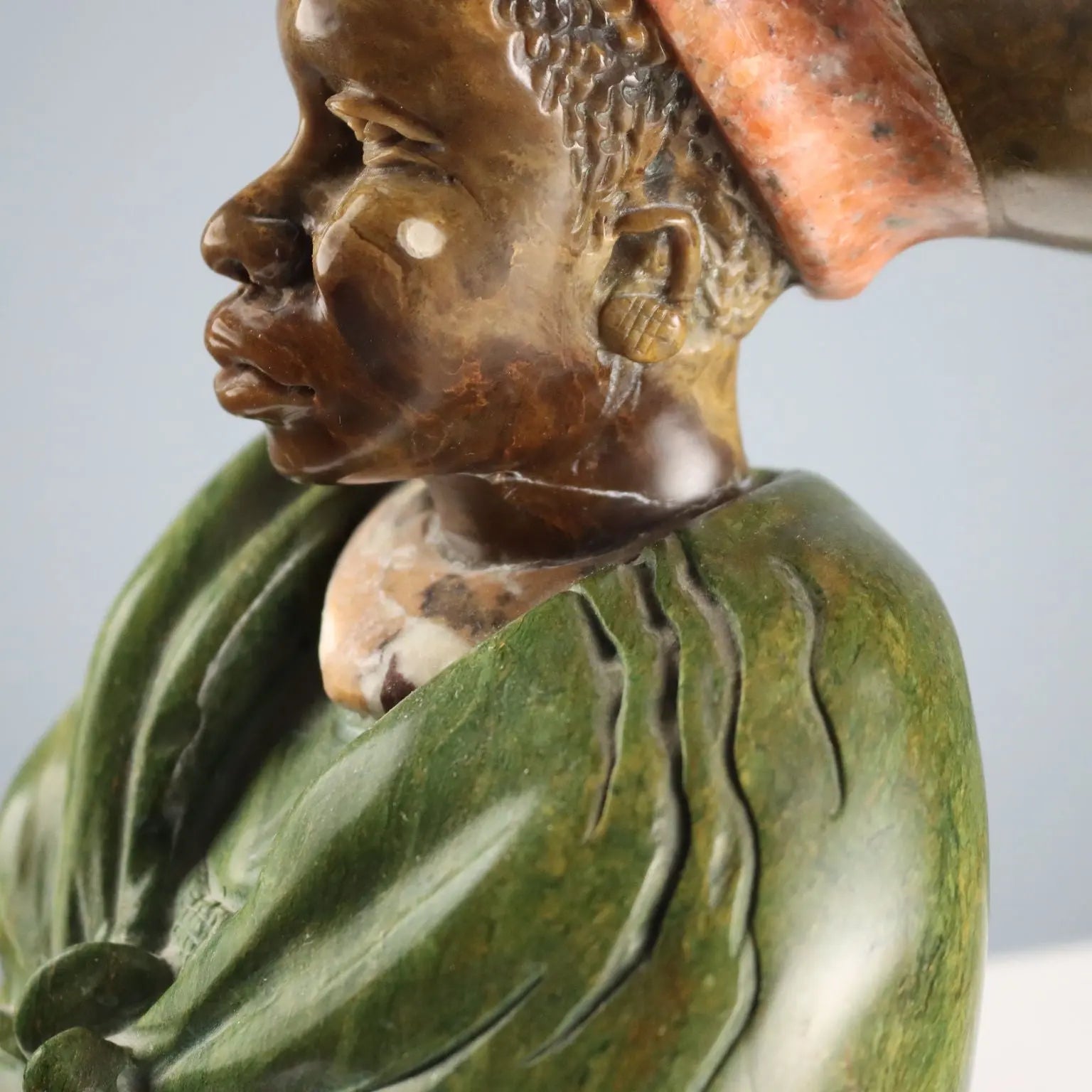 Joseph Mabena Stone Bust of an African Woman 1970s