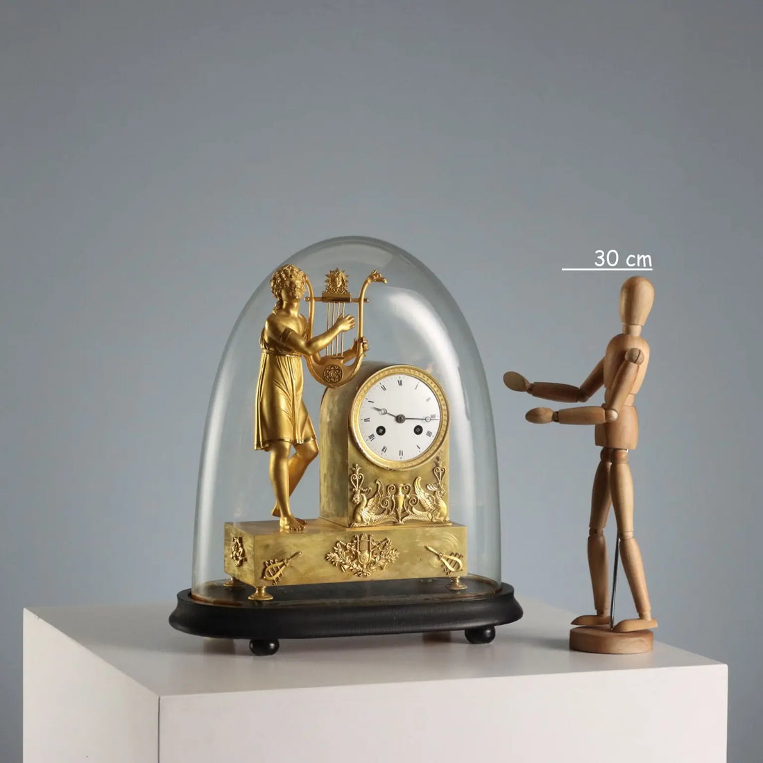 Antique Table Clock Napoleon III Gilded Bronze XIX Century