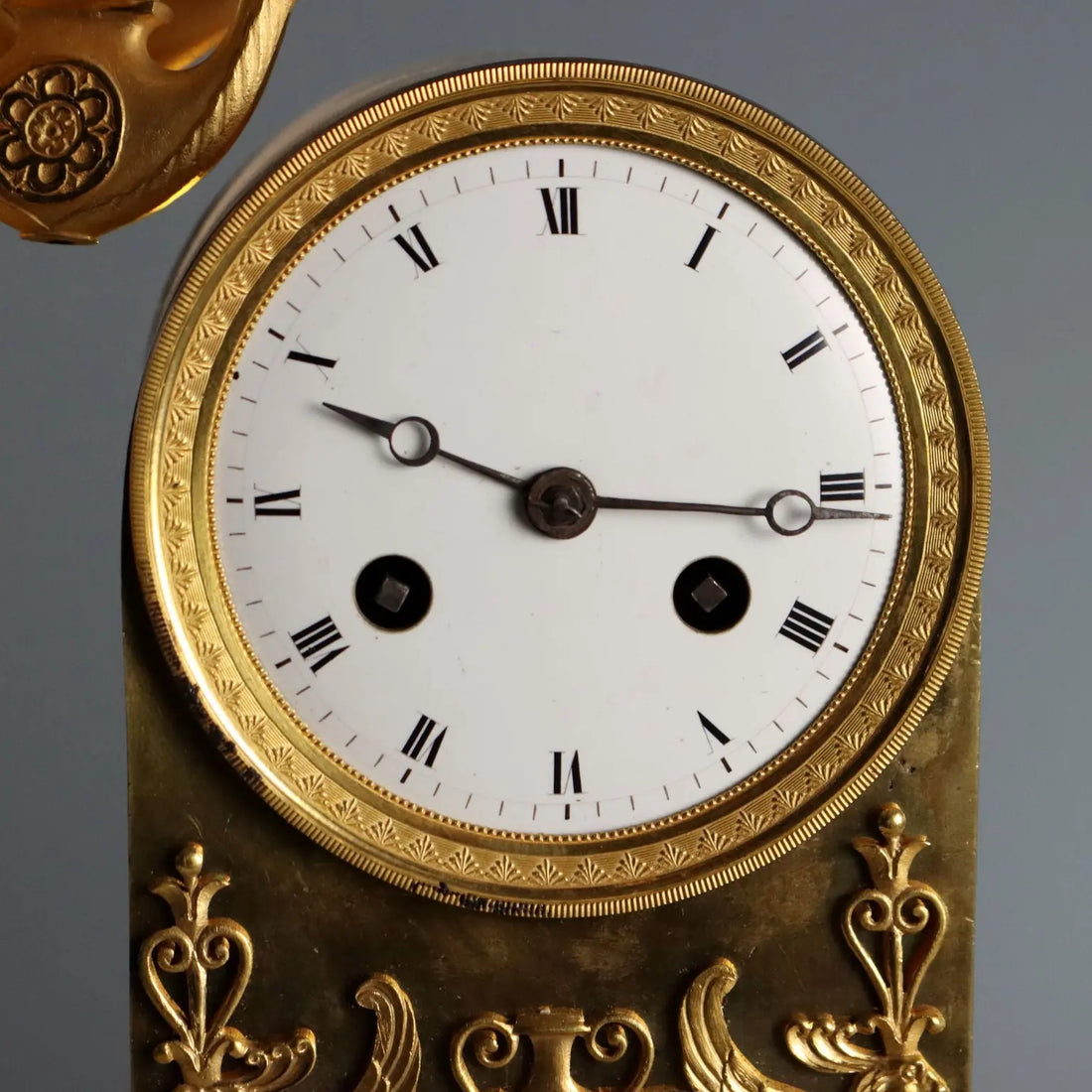 Antique Table Clock Napoleon III Gilded Bronze XIX Century