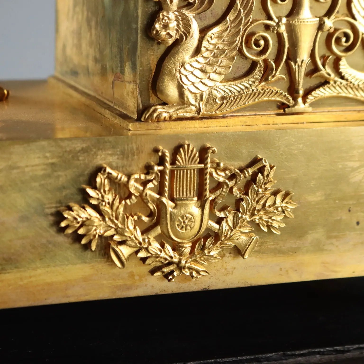 Antique Table Clock Napoleon III Gilded Bronze XIX Century