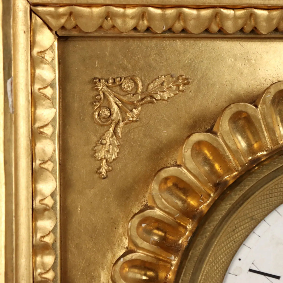Antique Pendulum Clock Carved Gilded Wood Austria XIX Century