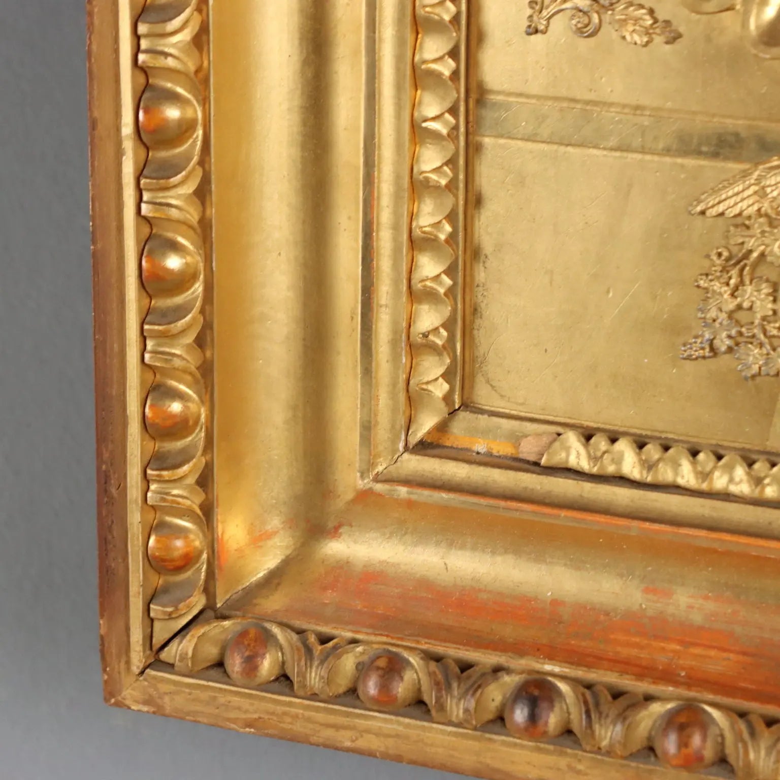 Antique Pendulum Clock Carved Gilded Wood Austria XIX Century