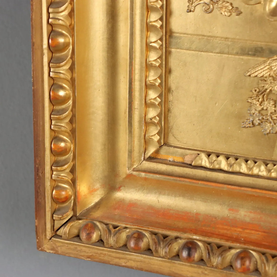 Antique Pendulum Clock Carved Gilded Wood Austria XIX Century
