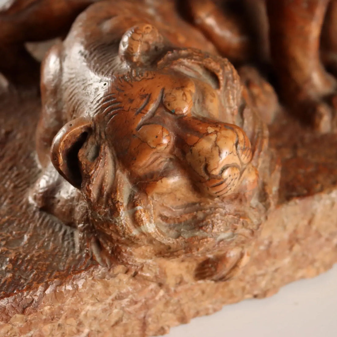 Antique Sculpture Marble Lions Italy XX Century