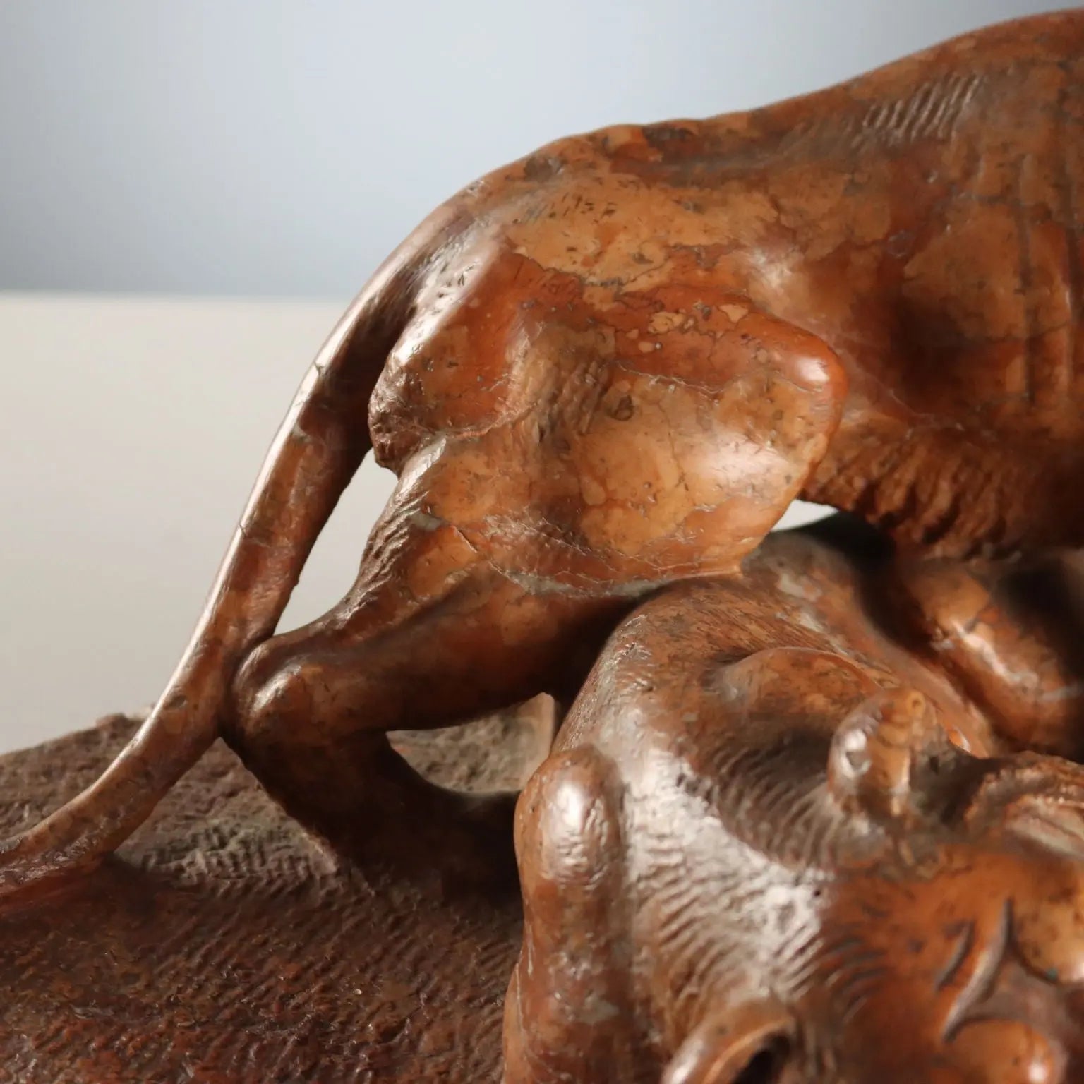 Antique Sculpture Marble Lions Italy XX Century
