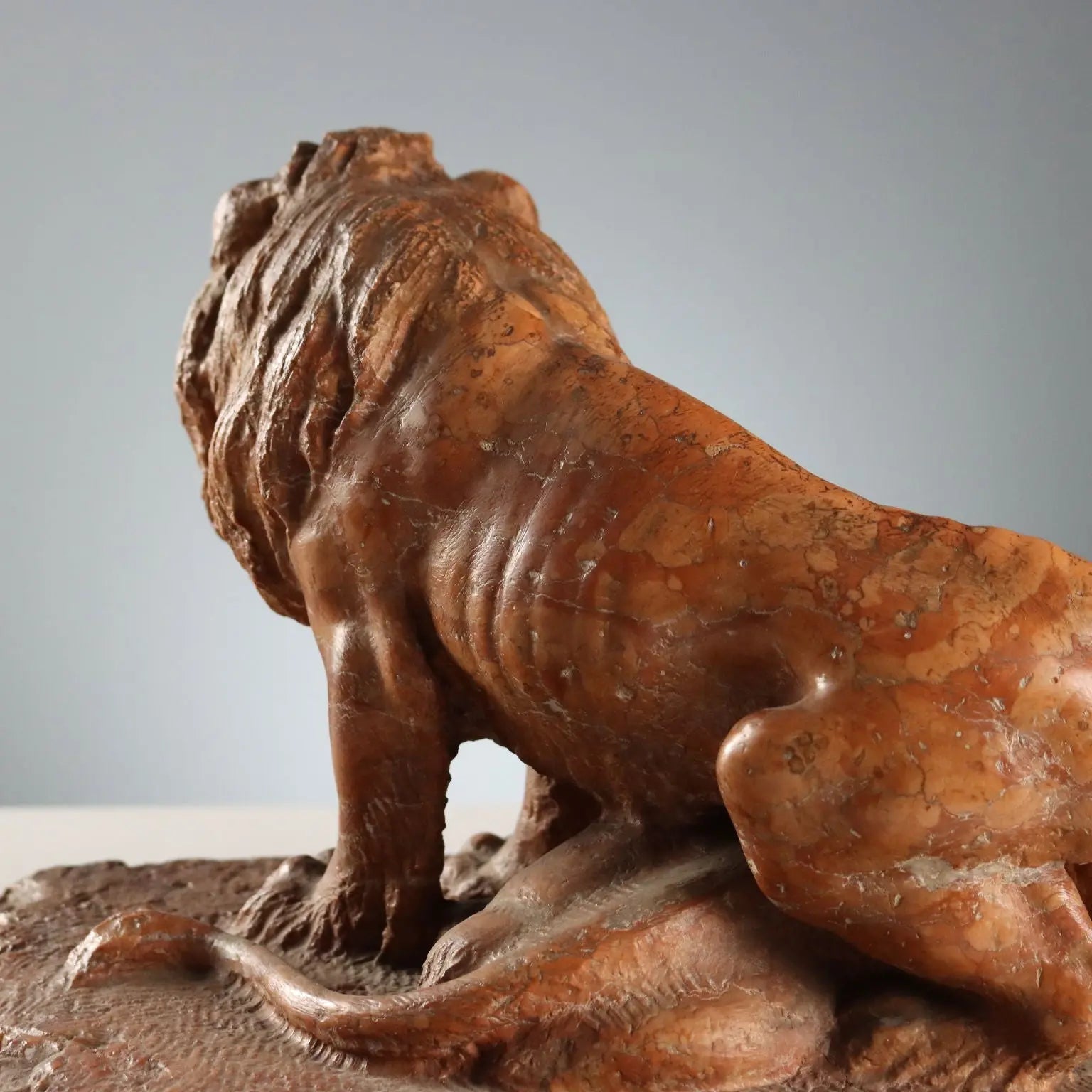 Antique Sculpture Marble Lions Italy XX Century