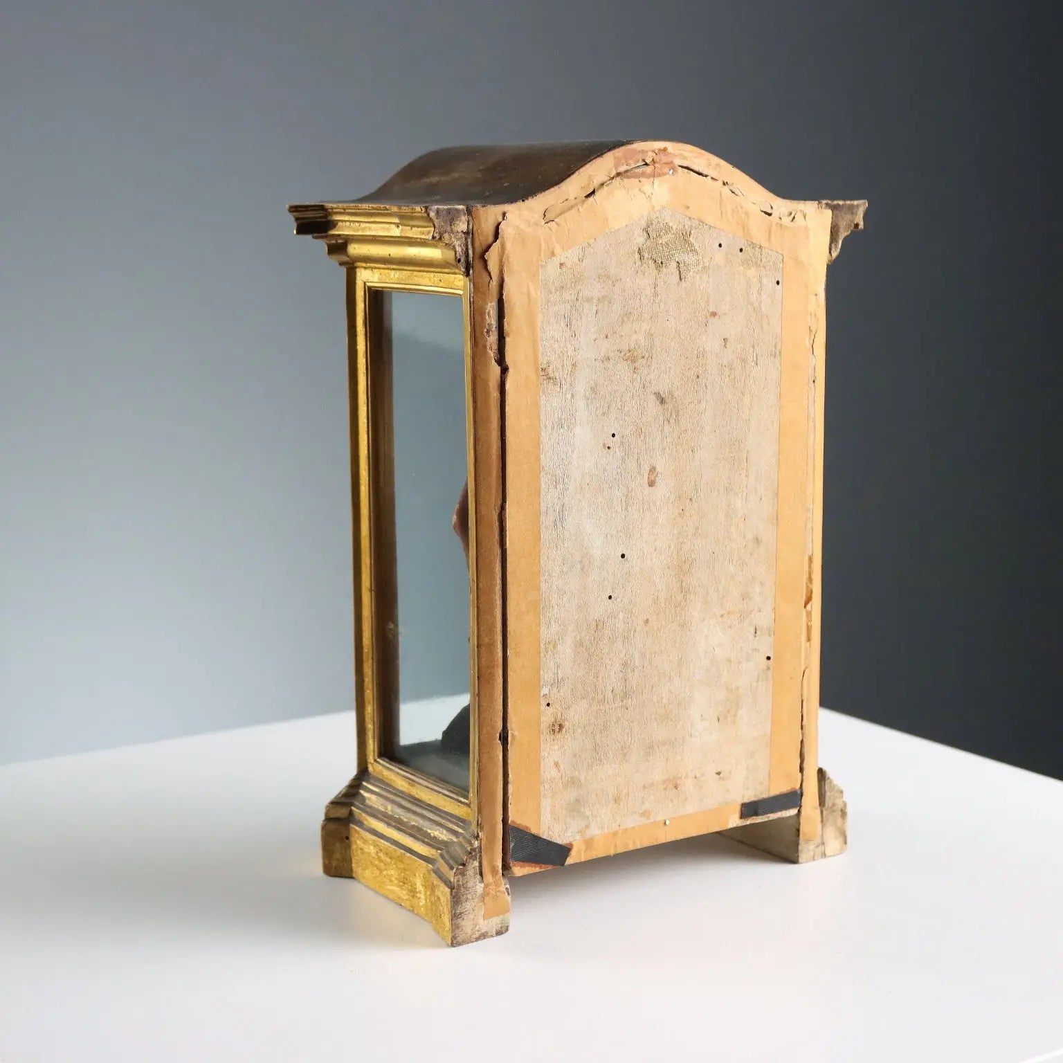Antique Case with Sculpture Saint Anne and the Virgin Mary XIX Century